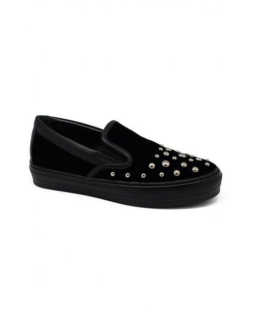 Ferragamo Black Salvatore Velvet Slip-On