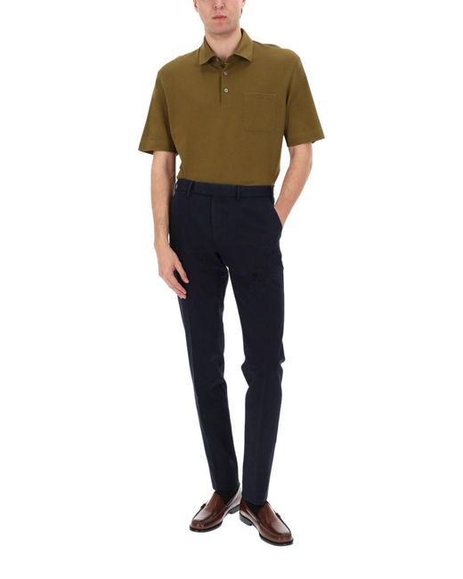 Zegna Blue Dark Regular Trousers for men
