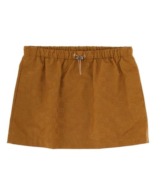 Gucci Brown Miniskirt With "Gg" Texture