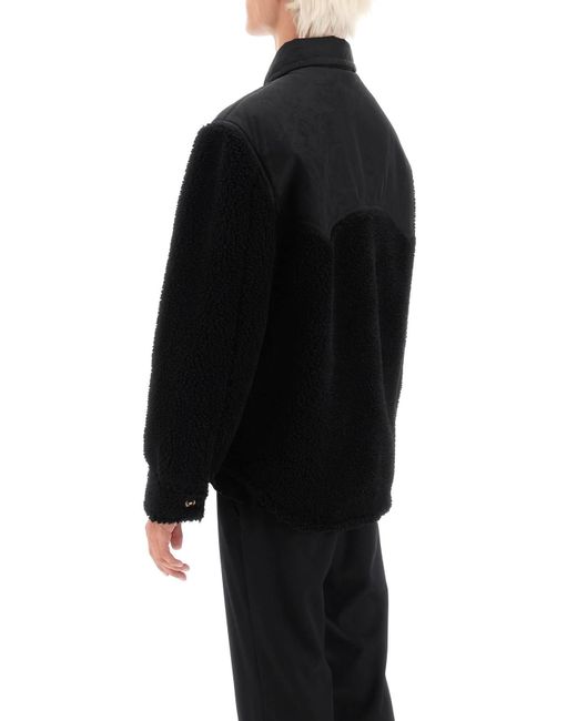 Barocco Silhouette Fleece Jacke Versace de hombre de color Black