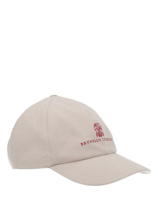 Brunello Cucinelli Natural Logo Baseball Hat for men