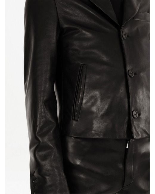 Ferragamo Black Leather Jacket for men