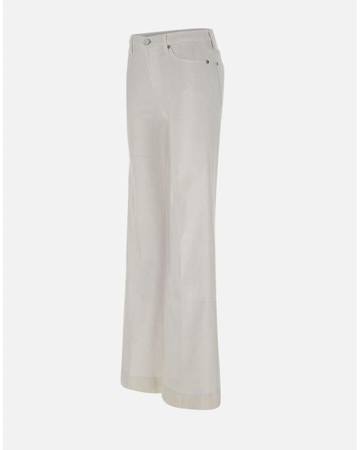 7 For All Mankind White Modern Dojo Flared Jeans