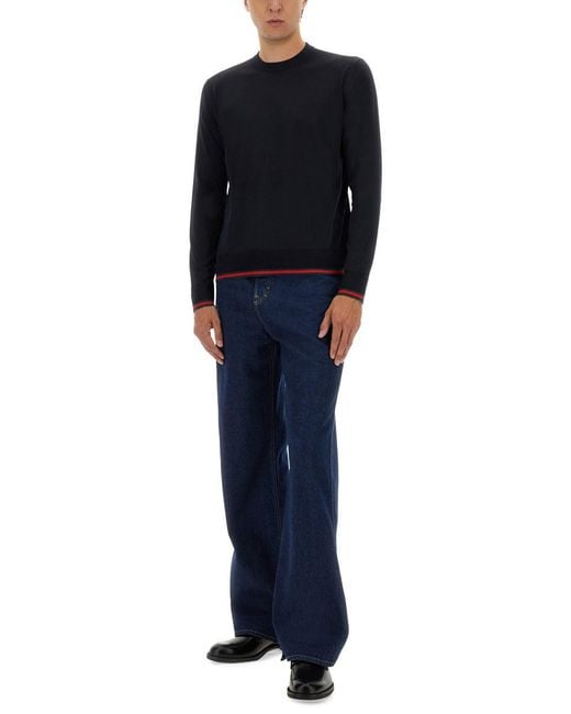 Gucci Blue Web Pattern Sweater for men