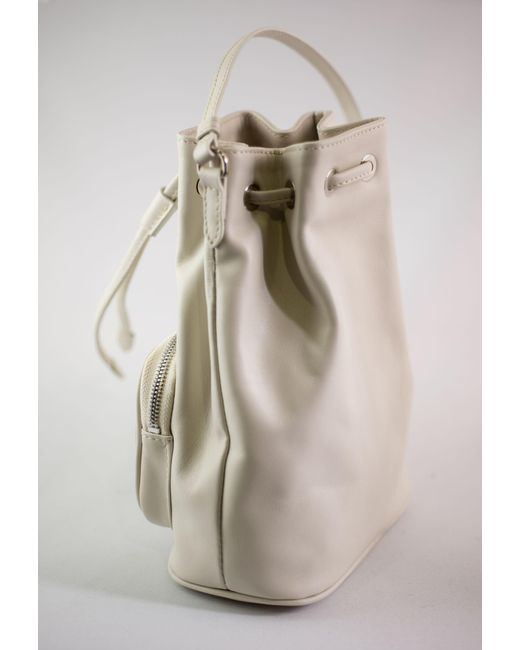 LA ROSE Gray Leather Satchel Bag
