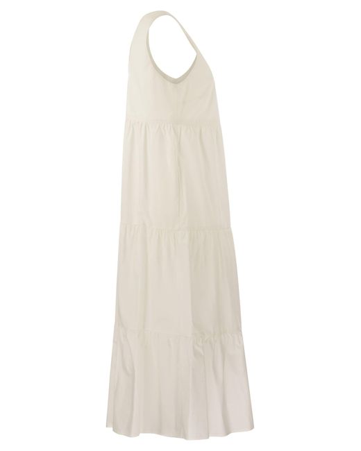 Vestido de poplín de algodón puro de Woolrich de color White