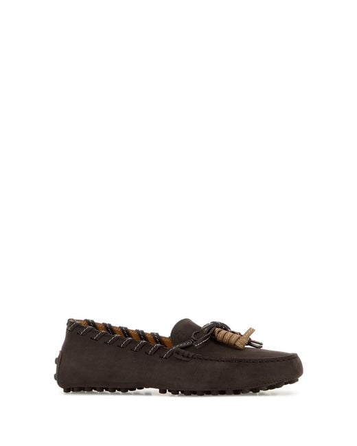 Tod's Brown Dark Suede Loafers