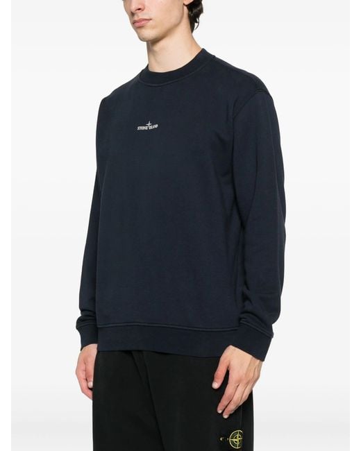 Stone Island Blue 'Cotton' Sweatshirt for men