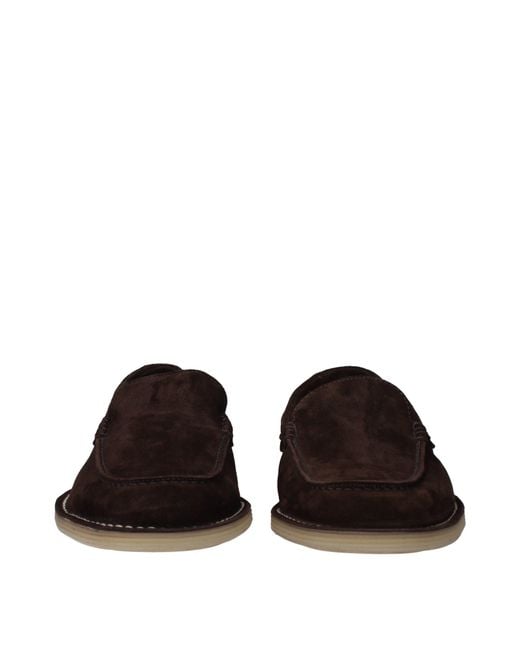 Dolce & Gabbana Black Dolce&Gabbana Slip On New Florio Ideal Uomo Camoscio Marrone/Ebano