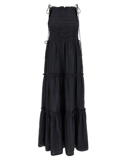 Ganni 'Black Smock Tie' Kleid