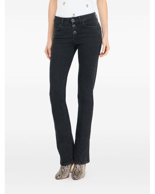 Liu Jo Bootcut Jeans Verfraaid Met Knopen in het Blue