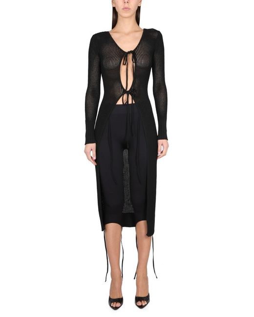 ANDREADAMO Black Long Perforated Jersey