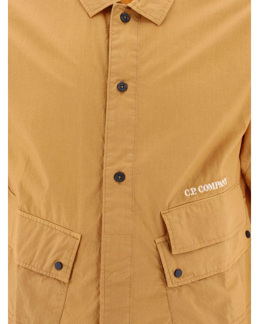 C.P. Camisa poplin de la compañía con bolsillos C P Company de hombre de color Yellow