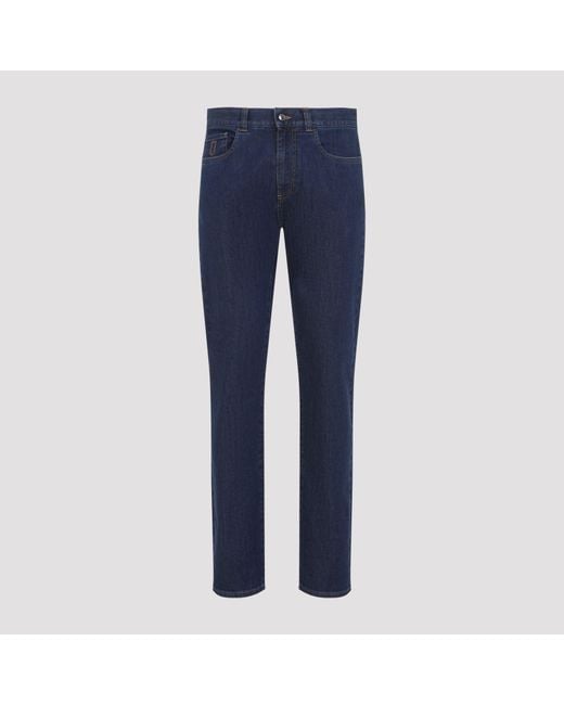 Canali Blue 5 Pocket Denim Jeans