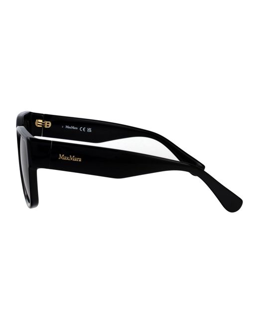 Max Mara Black Nero Lucido Fumo Acetate Sunglasses