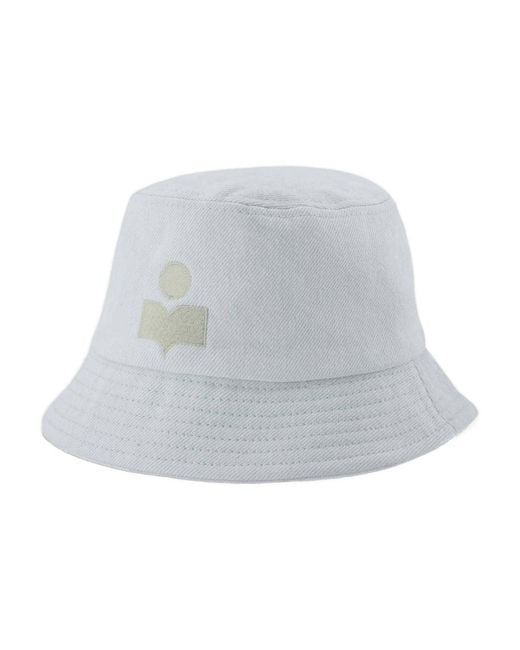 Isabel Marant Gray Haley Gb Hat Aqua Cotton