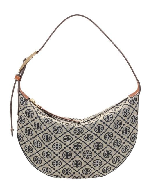 Tory Burch Gray "Balloon T Monogram" Bag