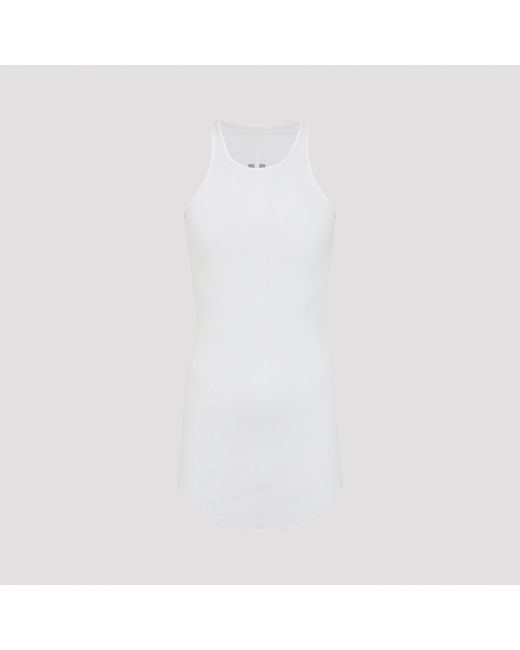 Rick Owens White Basic Rib Tank Top