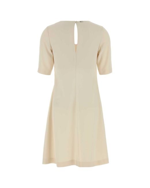Herno Natural Ivory Stretch Crepe Dress