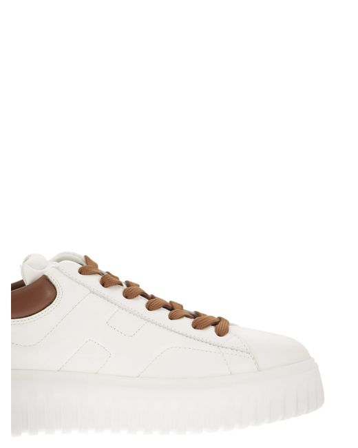 Hogan White H Stripes Sneakers for men