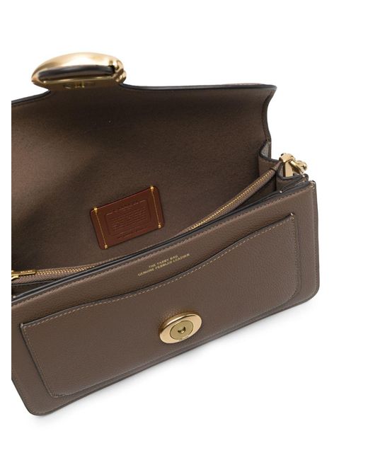 COACH Tabby 26 Leren Schoudertas in het Metallic