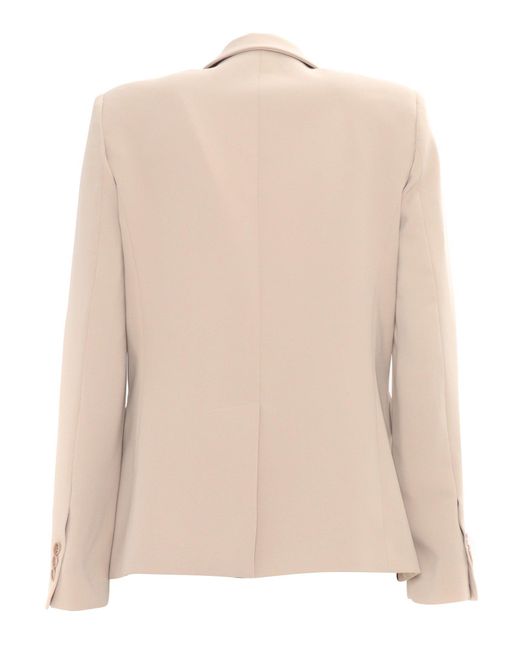 P.A.R.O.S.H. Natural Tailored Blazer With Single-Button Closure And Notched Lapels