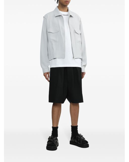 Random Identities White "Simmo Vintage" Zip Up Blouson