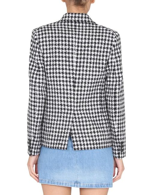 Versace Blue Wool Blend Tweed Jacket