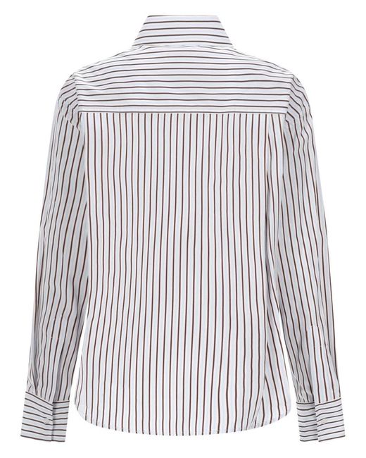 Loulou de Saison White Maud Striped Shirt