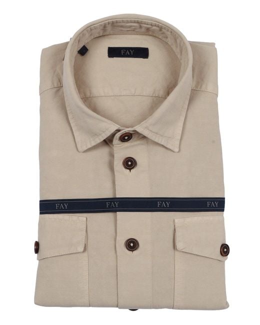 Fay Natural Camicia Giubbino Over Tasconata