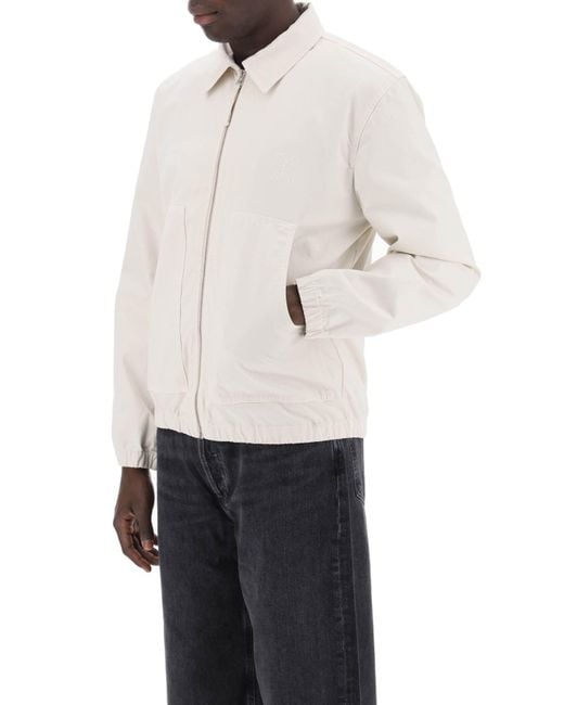 Chaqueta de blusón de algodón cerrada Closed de hombre de color White