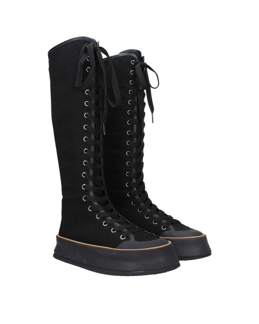 Max Mara Black Stivali Donna Tessuto Nero for men