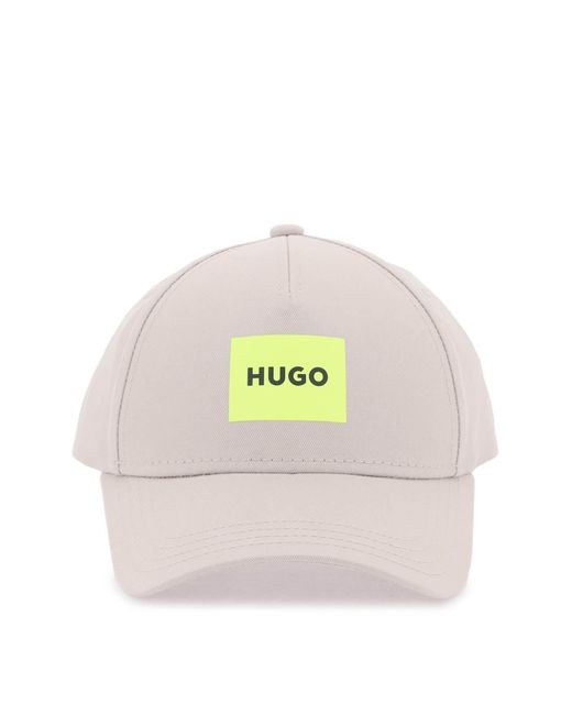 HUGO Gray Baseball Cap With Patch Design for men