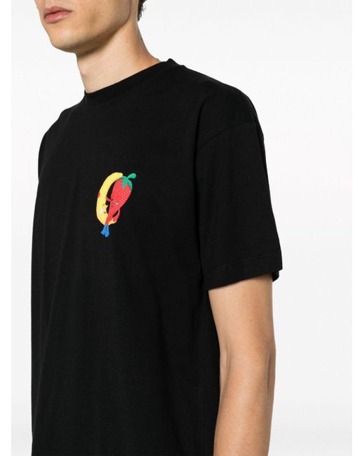 Sky High Farm Black Logo Cotton T Shirt for men