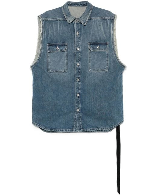 Rick Owens Blue Drkshdw Sl Tommy Jumbo Gilet