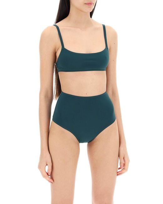 Once set de bikini de cintura alta Lido de color Green