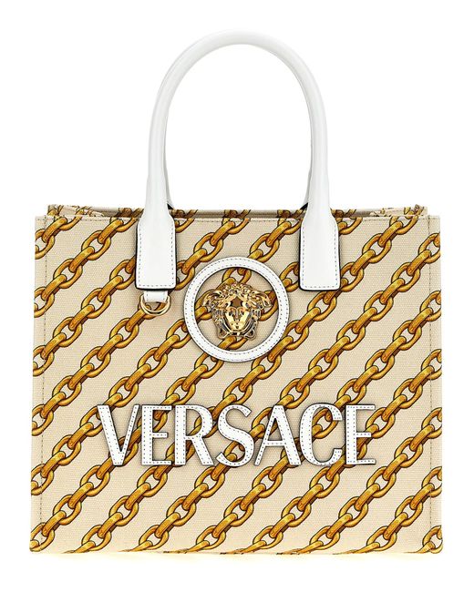Versace Metallic Small 'Chain Stripes la Medusa' Einkaufstasche