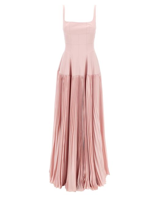 Abito A Pieghe Lungo di Giovanni bedin in Pink