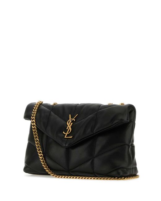 Saint Laurent Black Nappa Leather Puffer Toy Crossbody Bag