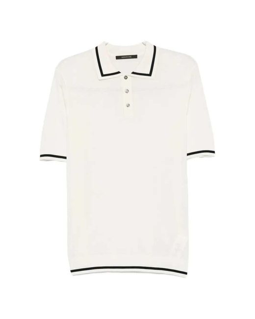 Montecore White Knit Polo With Contrasting Trim