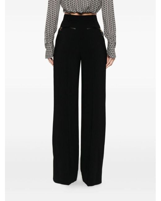 Pantalon Ample À Design Plissé Elisabetta Franchi en coloris Black