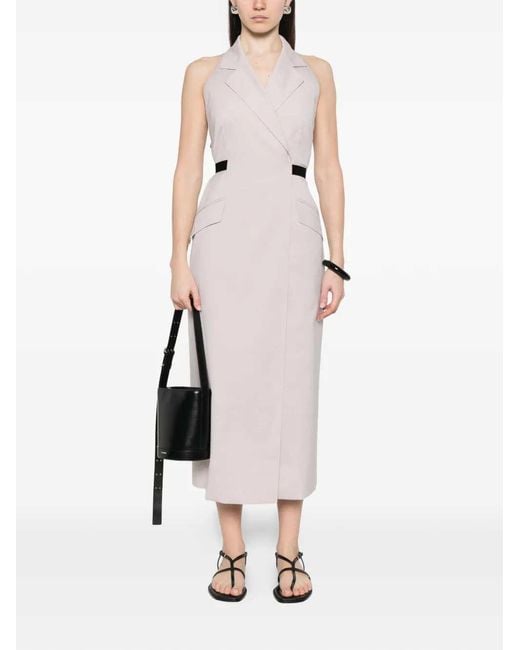 Max Mara White Collared Midi Dress