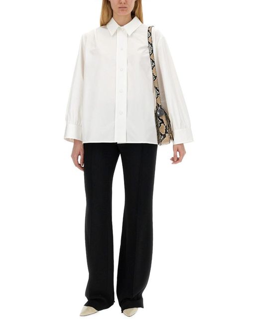 Jil Sander White Cotton Shirt With Pointed Collar