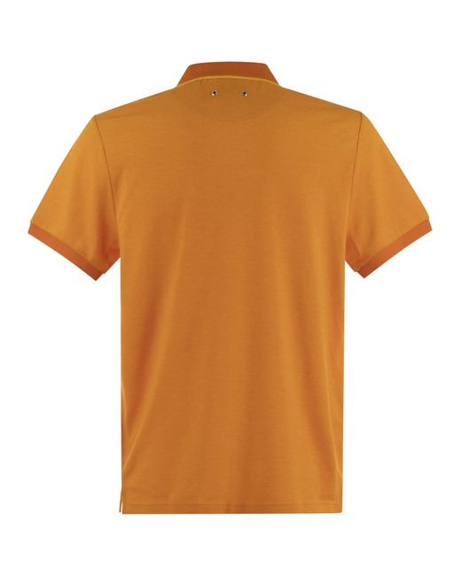 Vilebrequin Orange Short Sleeved Cotton Polo Shirt