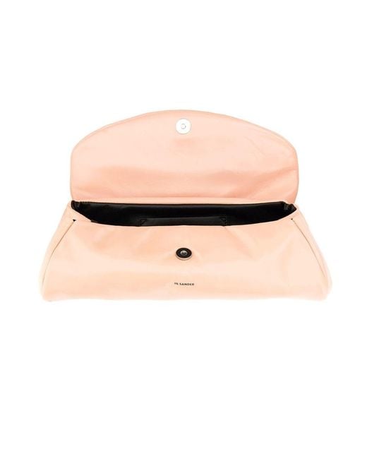 Jil Sander Pink Big Leather Shoulder Handbag