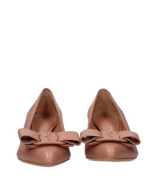 Ferragamo Brown Leather Pumps
