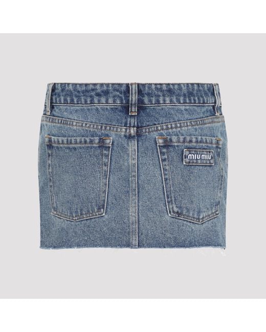 Miu Miu Blue Denim Skirt