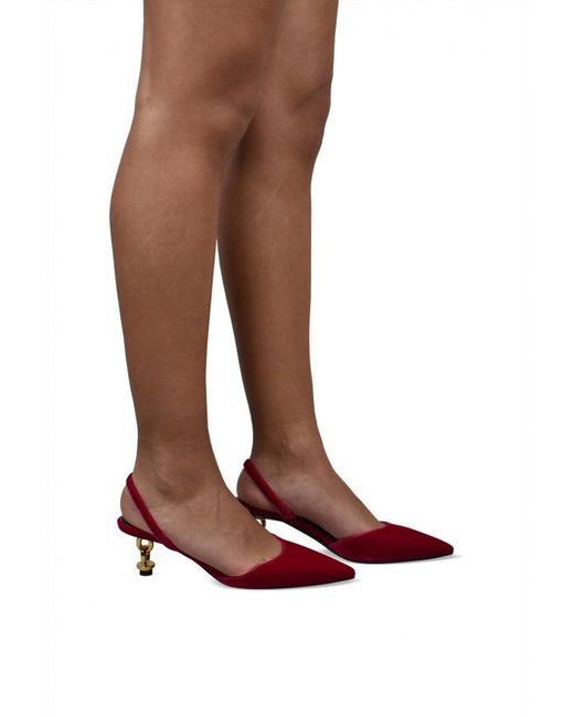 Tom Ford Red Velvet Chain Heel Slingback