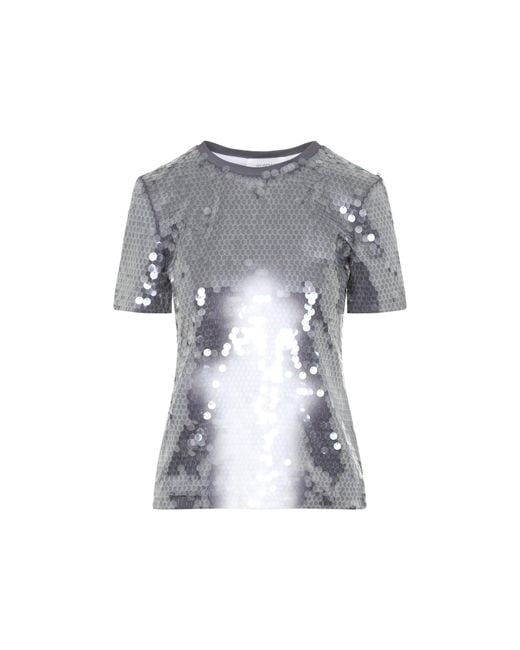 Sportmax Gray Smoke Kibbutz Sequined T-Shirt