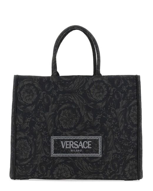 Versace Black Large Shopper Handbag for men